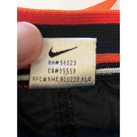 Nike Pullover Jacket Mens 2XL Navy Blue Orange Trim Swoosh Windbreaker Pockets - Picture 7 of 9